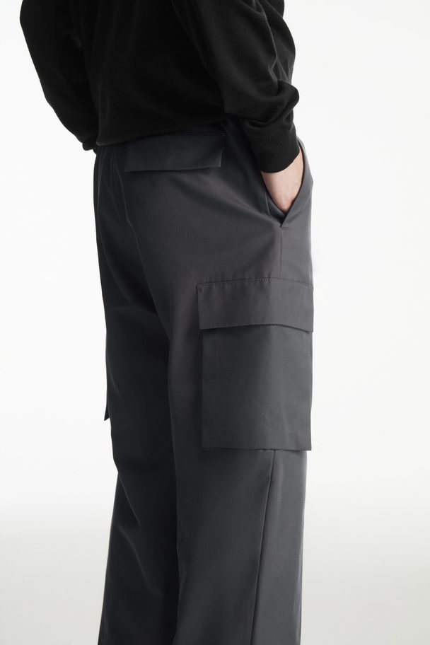 COS Wide-leg Cargo Trousers Dark Grey