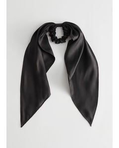 Silk Bow Scrunchie Black