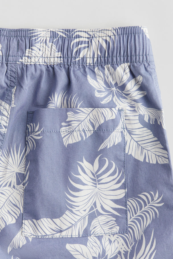 H&M 2-piece Cotton Set Blue/leaves