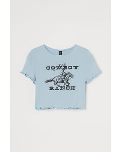 Cropped Shirt Hellblau/The Cowboy Ranch