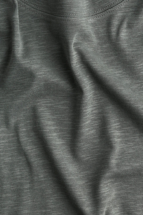 H&M T-shirt Mörk Khakigrönmelerad