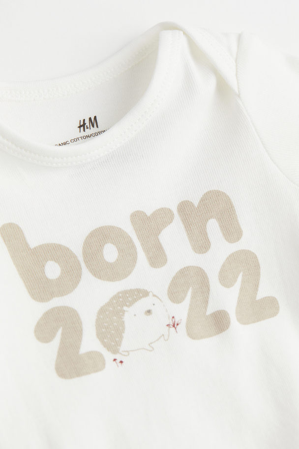 H&M 3-piece Cotton Set Cream/born 2022