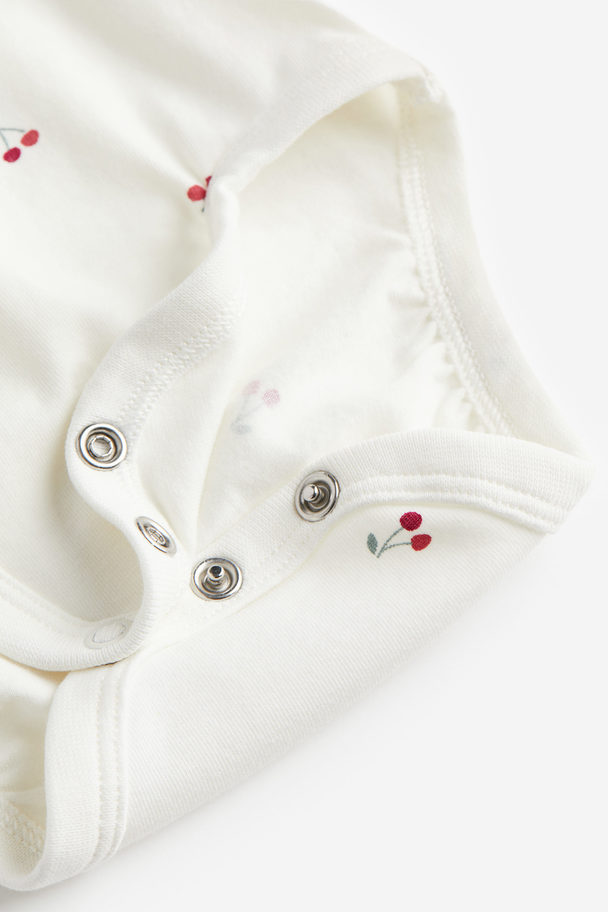 H&M 3-piece Cotton Set White/cherries