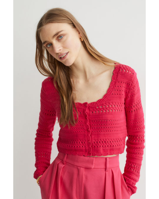 H&M Knitted Cardigan Raspberry Pink
