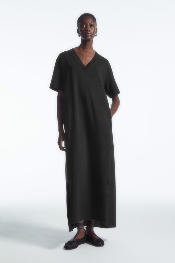 COS V-neck Midi Dress Black