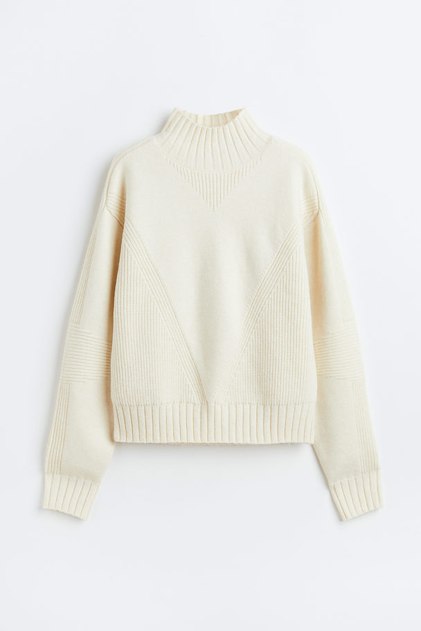 H&M Warm Knitted Turtleneck Jumper Cream
