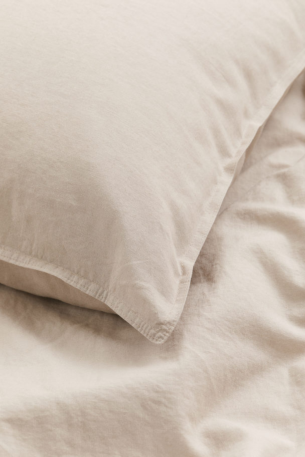 H&M HOME Linen-blend Single Duvet Cover Set Beige