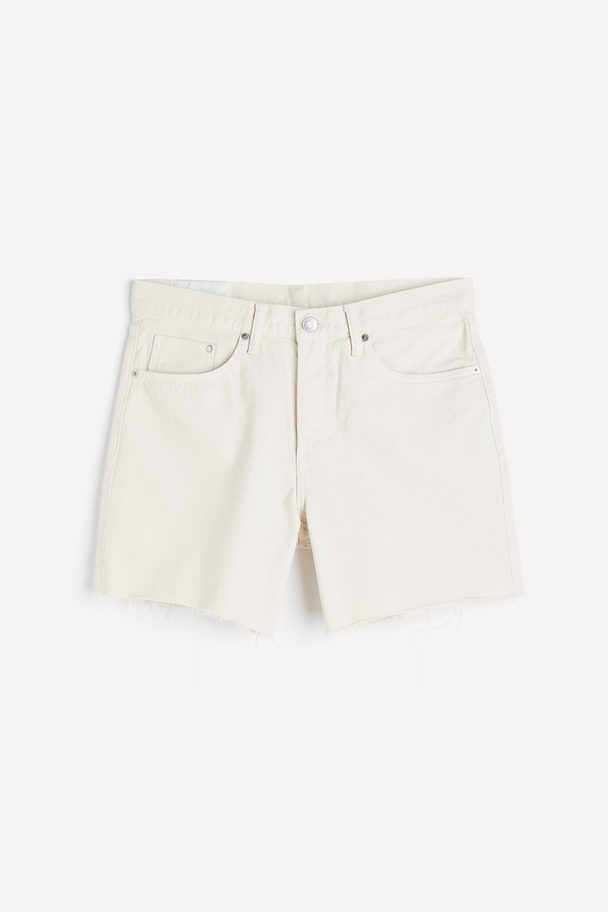 H&M 90&#39;s Regular Denim Shorts Cremefarben