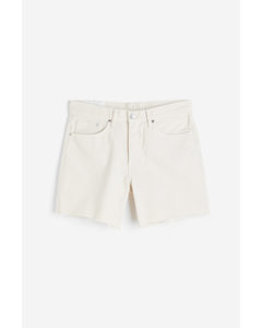 90's Regular Denim Shorts Cream