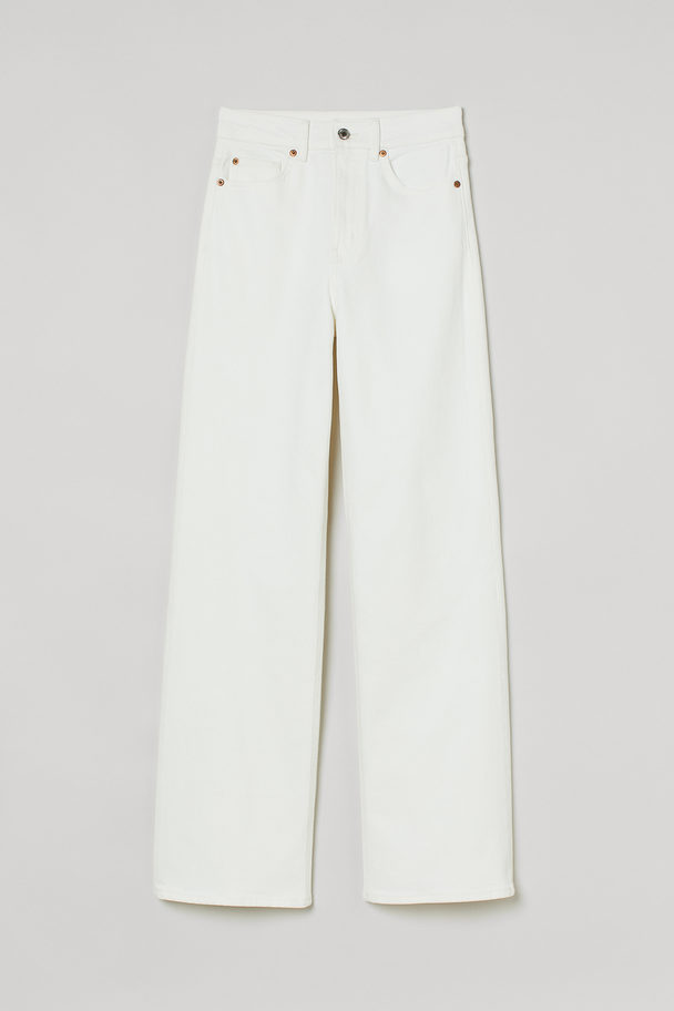 H&M Wide High Jeans Weiß