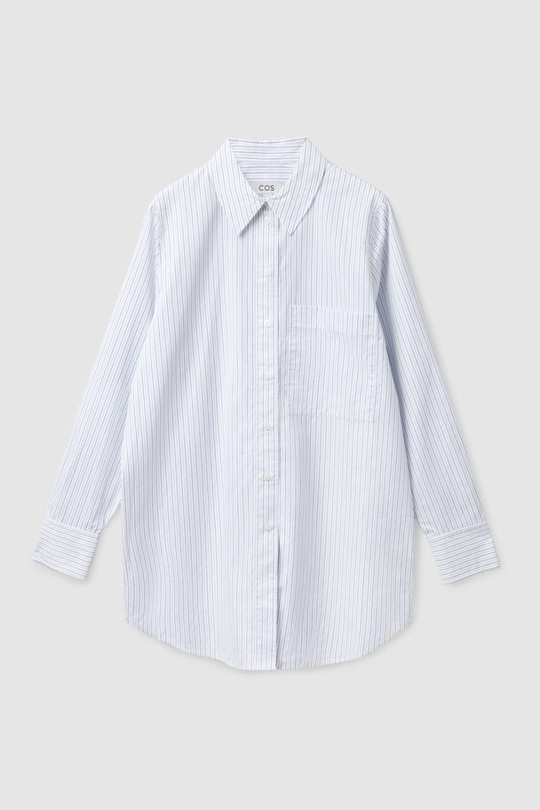COS Oversized Tailored Shirt White / Blue