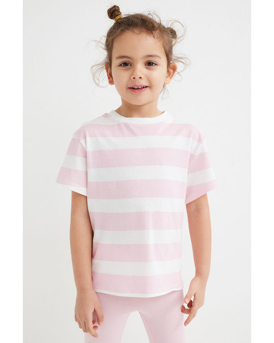 H&M 3-pack Cotton T-shirts Pink/white Striped