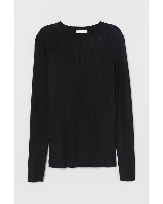 H&M Fine-knit top Black