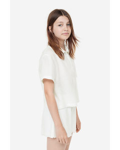 Paperbag-shorts Hvid