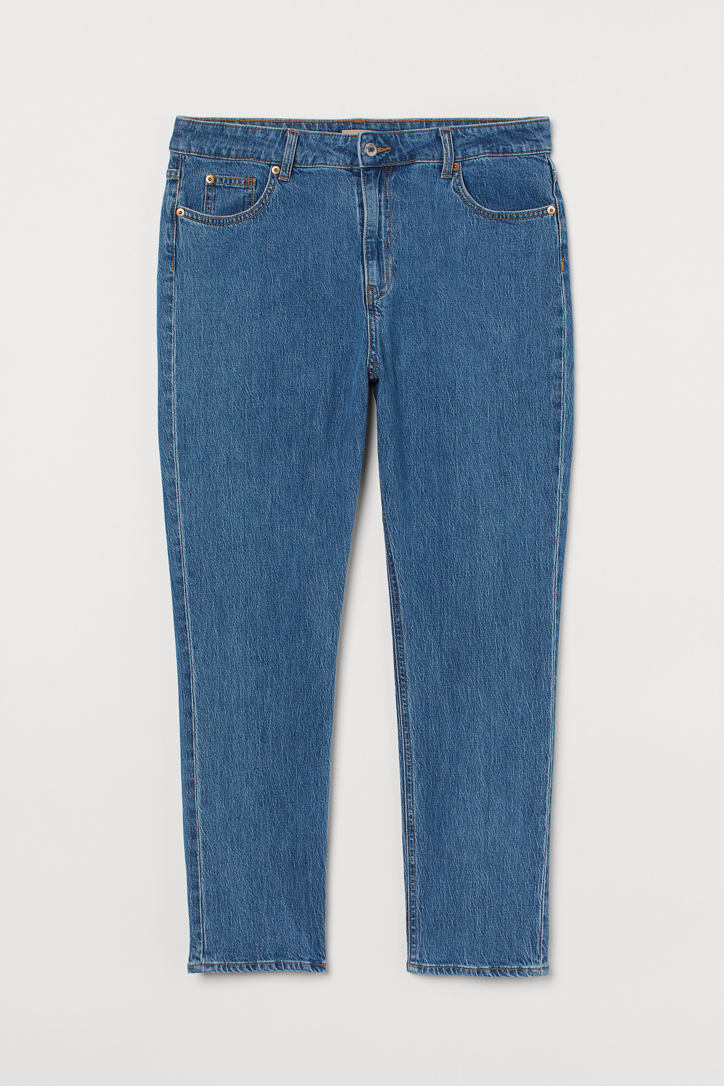 Billede af H&m+ Slim High Ankle Jeans Denimblå, Skinny jeans. Farve: Denim blue I størrelse 4XL