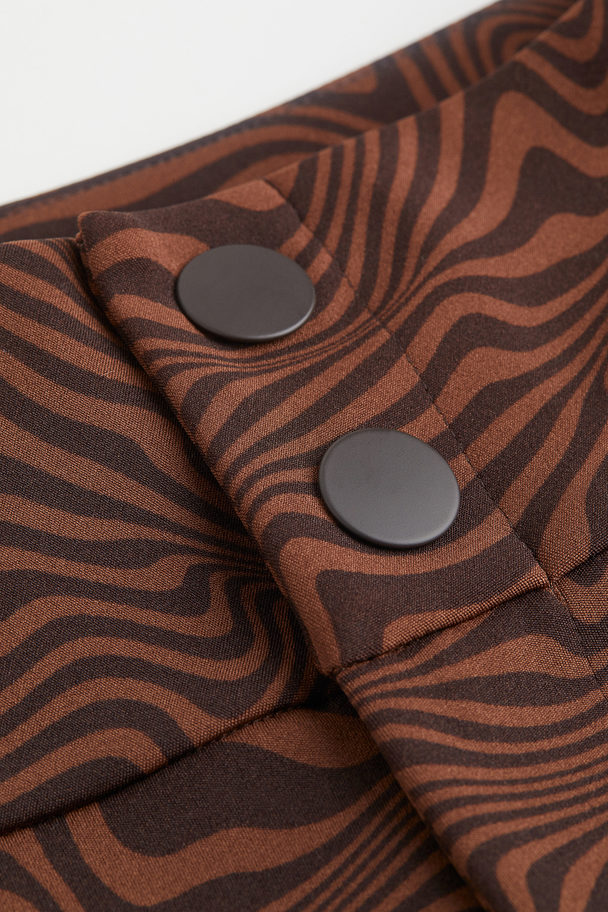 H&M Bukser Med Svaj Mørkebrun/sortmønstret
