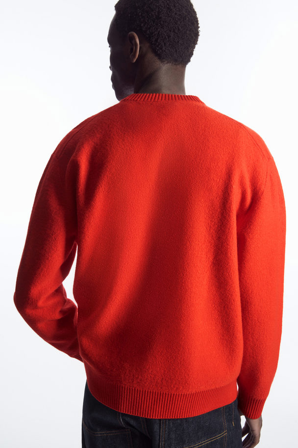 COS Boiled-wool Crew-neck Jumper Bright Orange
