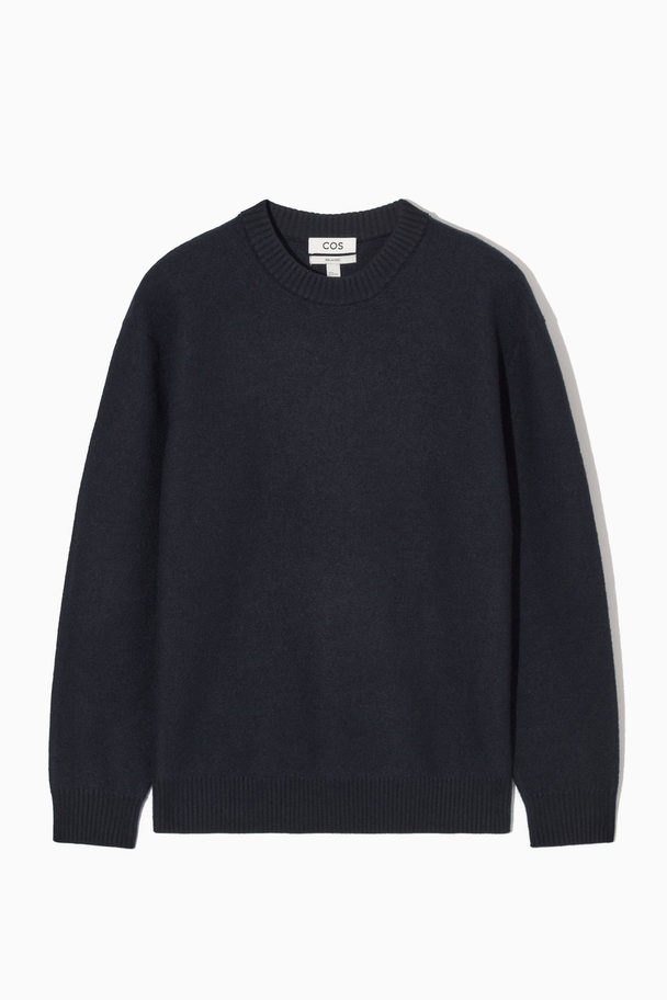 COS Boiled-wool Crew-neck Jumper Navy