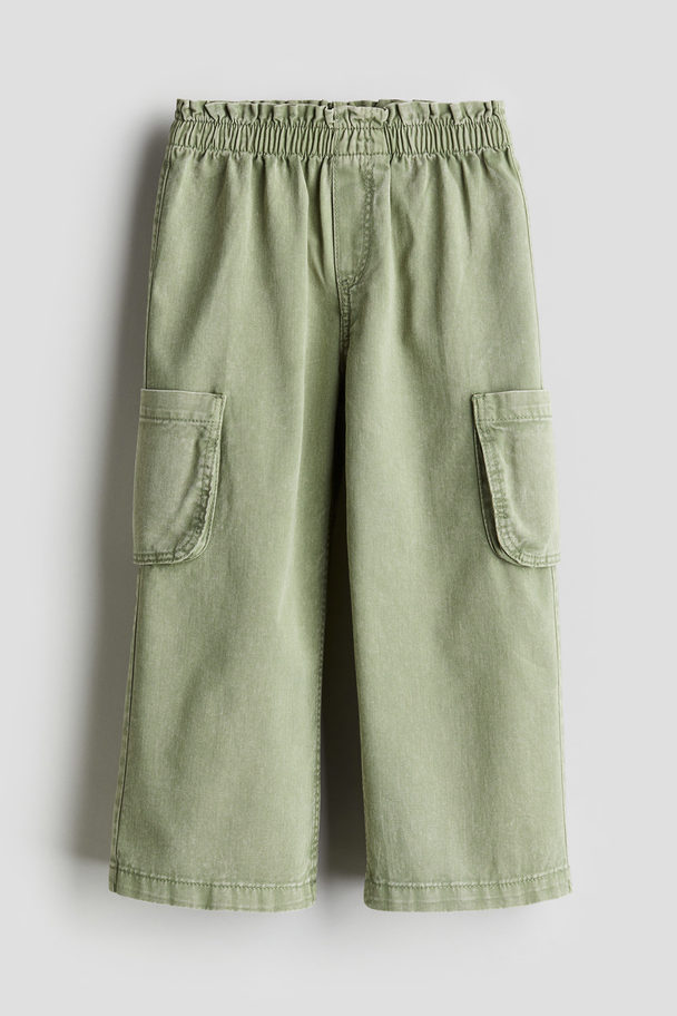 H&M Wide Fit Jeans Khaki Green