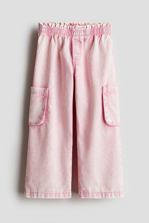 H&M Wide Fit Jeans Washed Pink