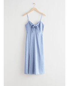 Printed Strappy Midi Dress Blue Print