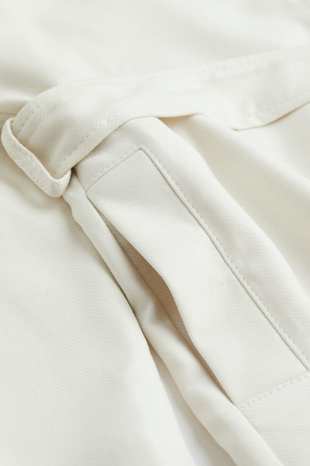 H&M Mantel mit Bindegürtel Weiß
