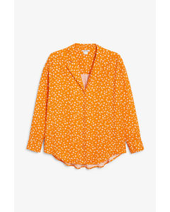 Orange Floral Relaxed Lightweight Shirt Orange Floral