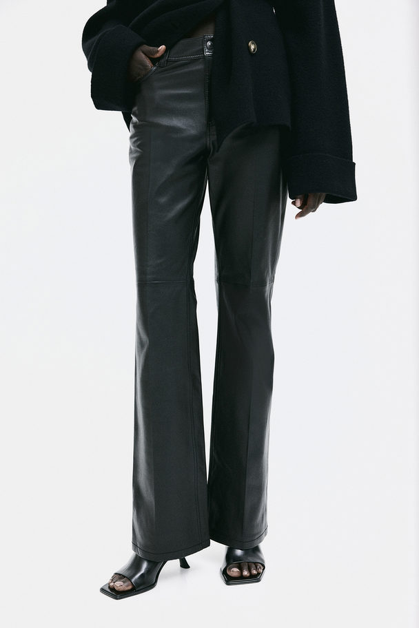 H&M Leather Trousers Black