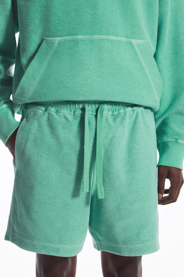 COS Drawstring Terry Shorts Green