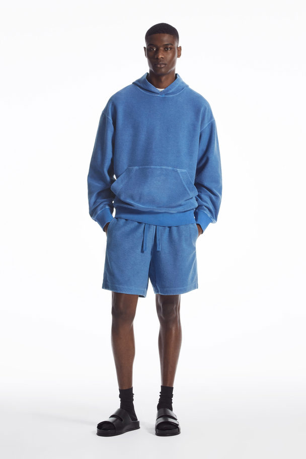 COS Drawstring Terry Shorts Blue