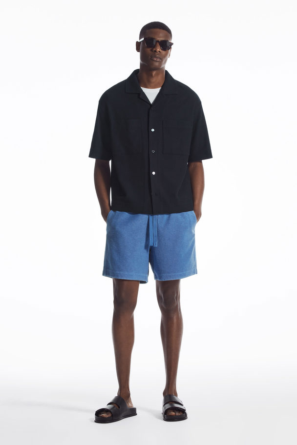 COS Drawstring Terry Shorts Blue