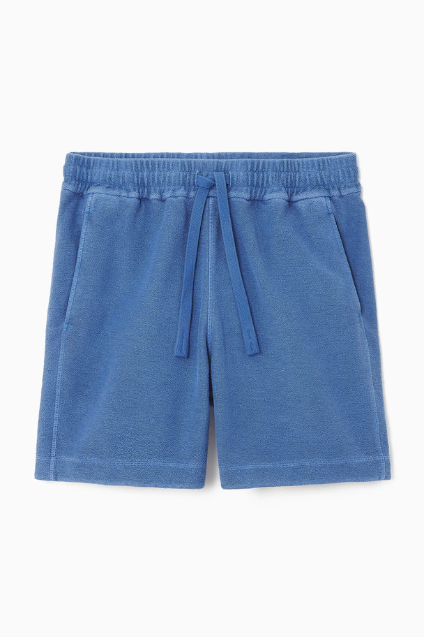 COS Drawstring Terry Shorts Blue