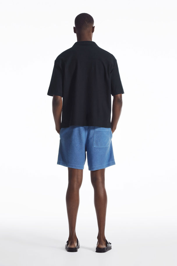 COS Drawstring Terry Shorts Blue