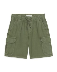 Twill Cargo Shorts Khaki Green