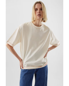 OVERSIZED-T-SHIRT CREMEWEISS/ROT