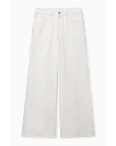 Wide-leg Low-rise Jeans White