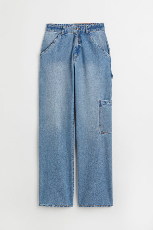 H&M Wide High Jeans Lys Denimblå