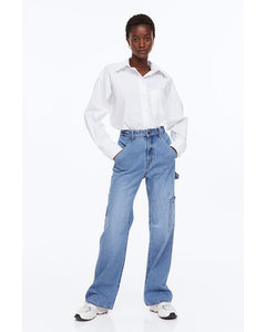 Wide High Jeans Lys Denimblå