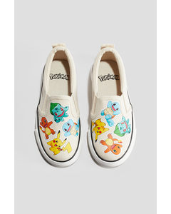 Slip-on Sneakers Met Print Lichtbeige/pokémon