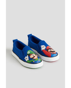 Slip-on Sneakers Met Print Blauw/super Mario