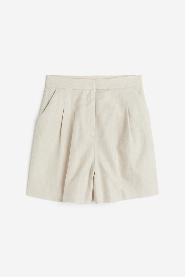 H&M Shorts aus Leinenmix Hellbeige
