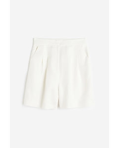 Shorts aus Leinenmix Weiß