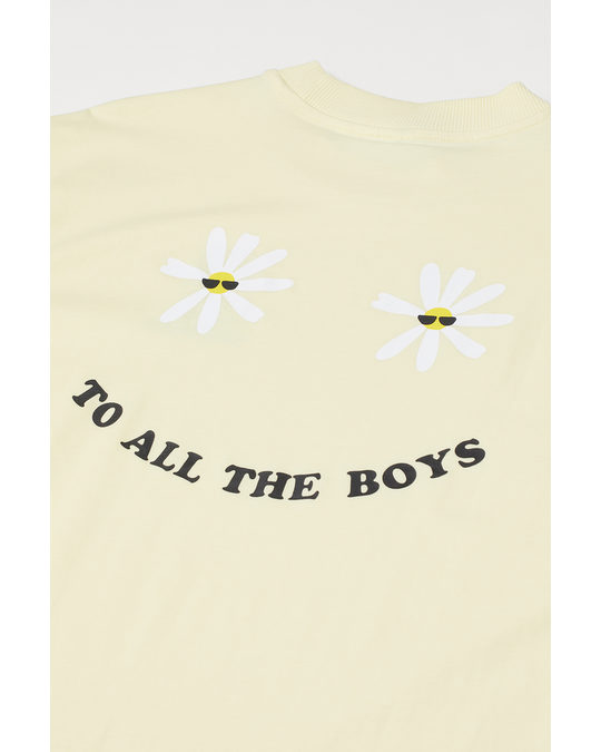 H&M Printed T-shirt Light Yellow/to All The Boys