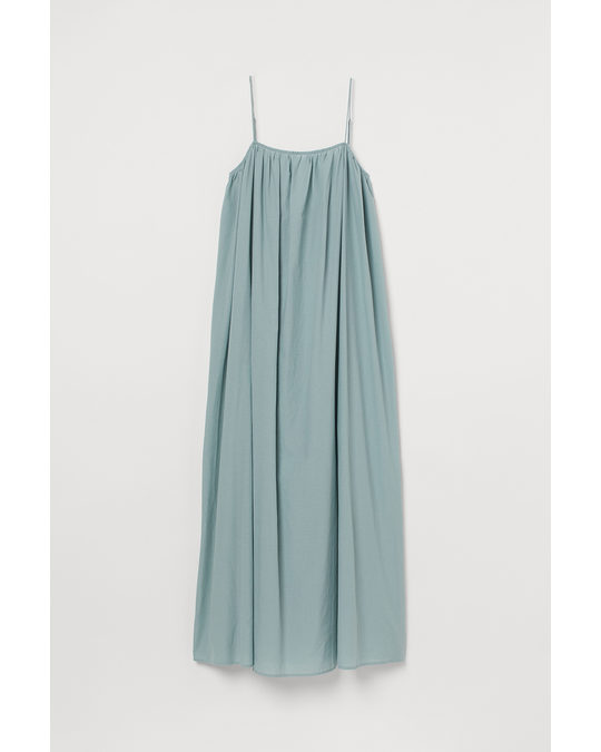 H&M Airy Cotton Dress Turquoise