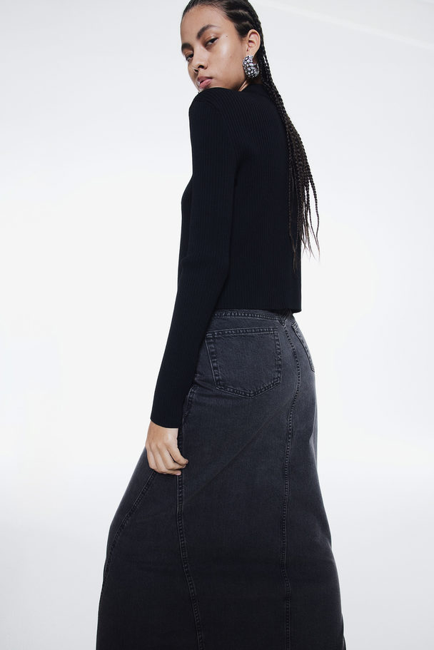 H&M Denim Maxi Skirt Black