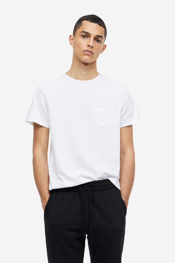 H&M T-Shirt Regular Fit Weiß