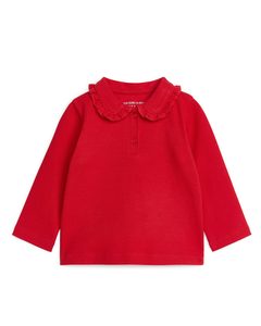Frill Jersey Top Red