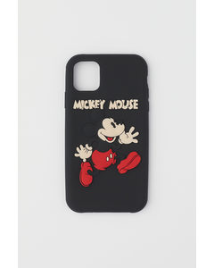 Hülle für iPhone Schwarz/Micky Maus