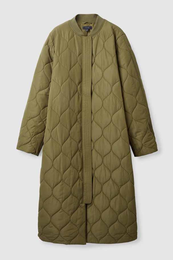 COS Quilted Coat Khaki Green