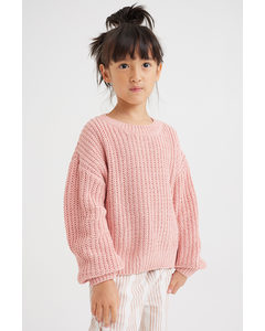 Knitted Chenille Jumper Light Pink